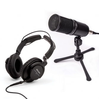 Podkāstu mikrofoni - Zoom ZDM-1PMP podkāstu mikrofons ar austiņam komplekts - ātri pasūtīt no ražotāja