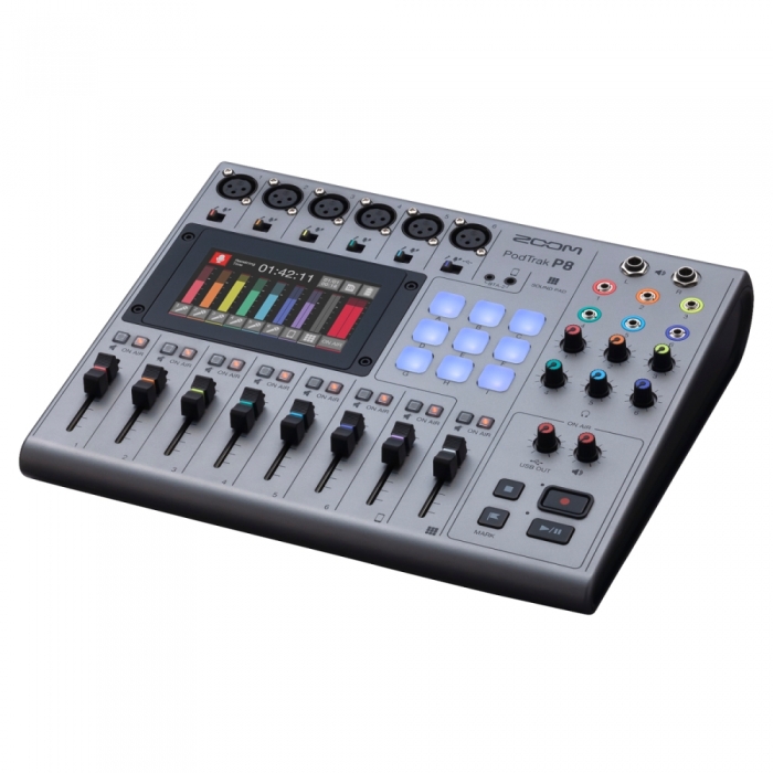 Skaņas ierakstītāji - Zoom P8 PodTrak Podcasting Mixer and Interface - быстрый заказ от производителя