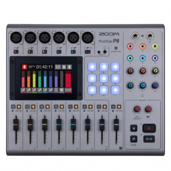 Skaņas ierakstītāji - Zoom P8 PodTrak Podcasting Mixer and Interface - быстрый заказ от производителя