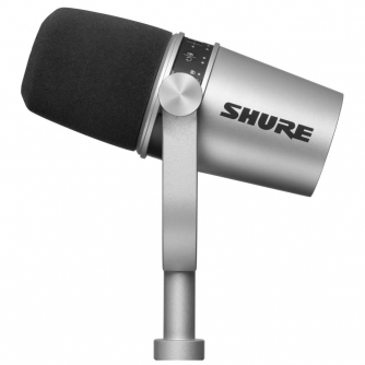 Podcast Microphones - Shure MV7 Silver Dynamic Podcast Microphone - quick order from manufacturer