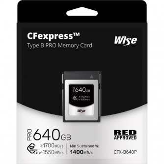 Memory Cards - Wise CFexpress Type B PRO (RED Edition) 640GB (CFX-B640P-R) - quick order from manufacturer