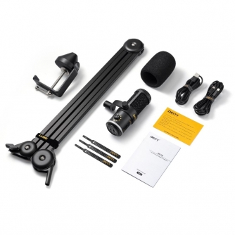 Vairs neražo - Deity VO-7U USB Podcast Streamer Kit (Black) RGB ring includes a Boom Arm