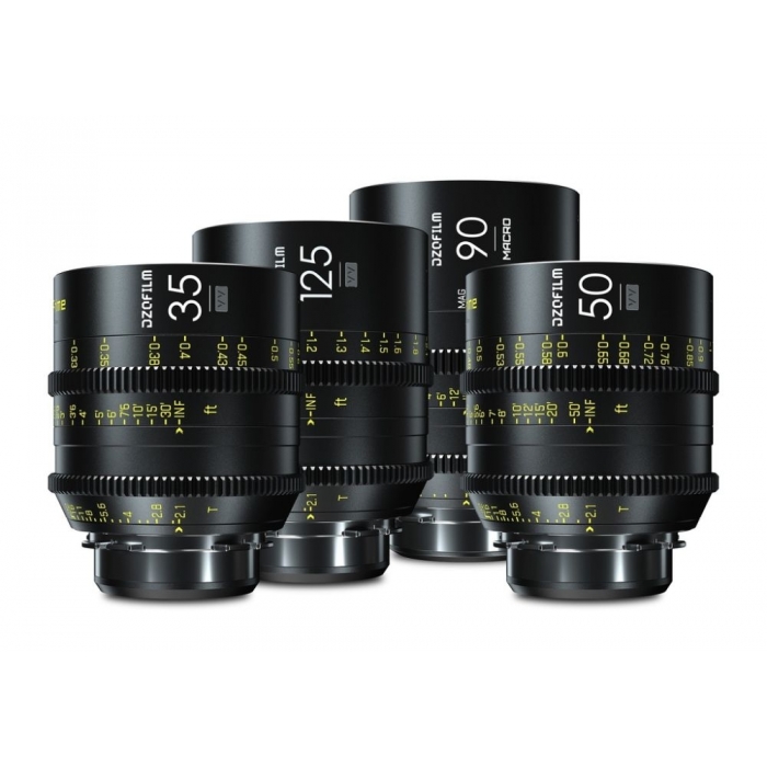 CINEMA видео объективы - DZOFILM Vespid Prime 4-Lens Kit (35/50/125 T2.1 + Macro 90 T2.8) - быстрый заказ от производителя