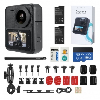 Action Cameras - Kandao QooCam 3 CMOS 360 Degree Camera Motorcycle Combo - quick order from manufacturer