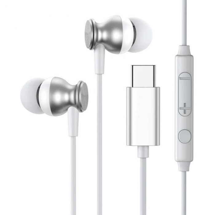 Austiņas - Joyroom JR-EC04 Wired Earphones, USB C (Silver) JR-EC04 Silver - быстрый заказ от производителя