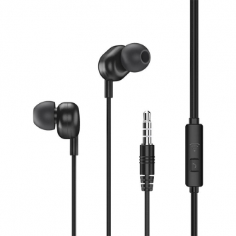 Austiņas - Remax RW-105 earphones, 3.5mm jack (black) RW-105 Black - ātri pasūtīt no ražotāja