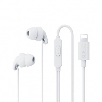 Austiņas - Earphones Remax RM-518i, Lightning, 1.2m (white) RM-518i White - быстрый заказ от производителя