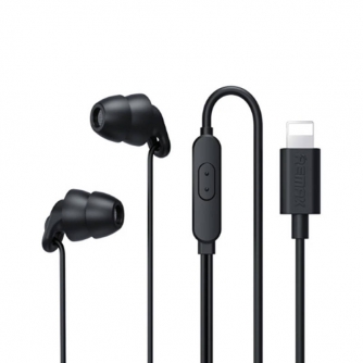 Austiņas - Earphones Remax RM-518i, Lightning, 1.2m (black) RM-518i Black - быстрый заказ от производителя