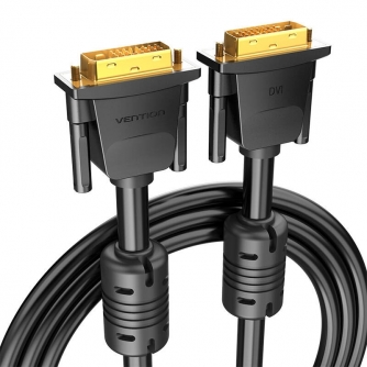 Video vadi, kabeļi - DVI(24+1) Male to Male Cable 1m Vention EAABF (Black) - быстрый заказ от производителя