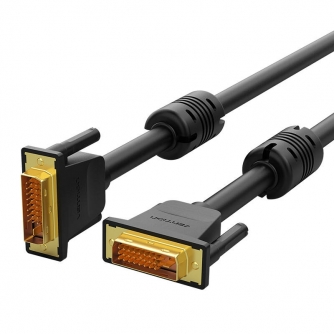 Video vadi, kabeļi - DVI(24+1) Male to Male Cable 1m Vention EAABF (Black) EAABF - ātri pasūtīt no ražotāja