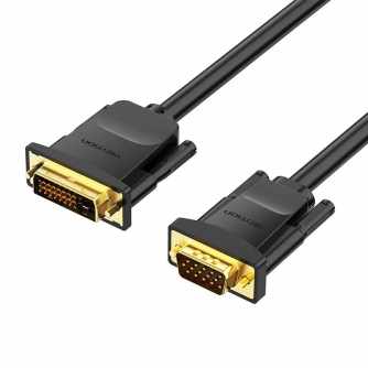 Wires, cables for video - DVI(24+1) to VGA Cable 1.5m Vention EABBG (Black) EABBG - quick order from manufacturer