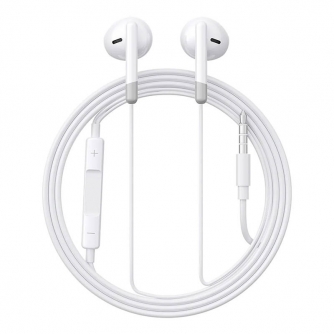 Austiņas - Joyroom Wired Earphones JR-EW01, Half in Ear (White) - быстрый заказ от производителя