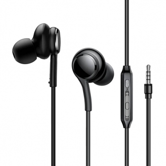 Austiņas - Joyroom Wired Earphones JR-EW02, Half in Ear (Black) JR-EW02 Black - ātri pasūtīt no ražotāja