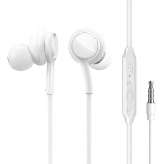 Austiņas - Joyroom Wired Earphones JR-EW02, Half in Ear (White) JR-EW02 White - ātri pasūtīt no ražotāja