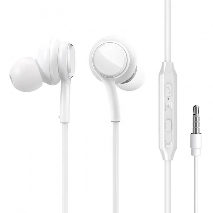 Austiņas - Joyroom Wired Earphones JR-EW02, Half in Ear (White) JR-EW02 White - быстрый заказ от производителя