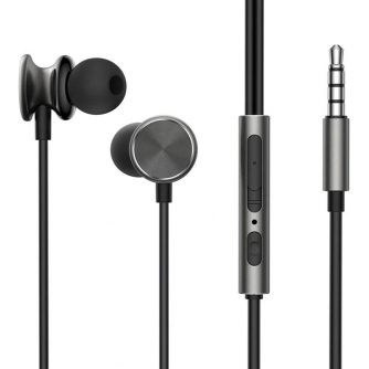 Headphones - Joyroom Wired Earphones JR-EW03, Half in Ear (Dark Grey) JR-EW03 Dark Gray - quick order from manufacturer