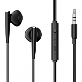 Austiņas - Joyroom Wired Earphones JR-EW04, Half in Ear (Black) JR-EW04 Black - ātri pasūtīt no ražotāja