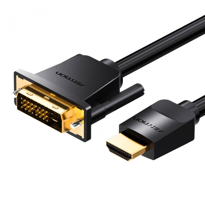 Video vadi, kabeļi - HDMI to DVI Cable 1.5m Vention ABFBG (Black) - быстрый заказ от производителя