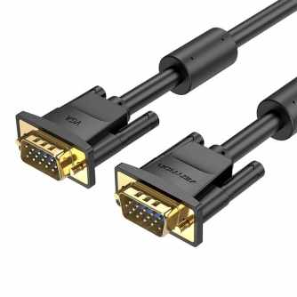 Video vadi, kabeļi - VGA(3+6) Male to Male Cable with Ferrite Cores 3m Vention DAEBI (Black) DAEBI - ātri pasūtīt no ražotāja