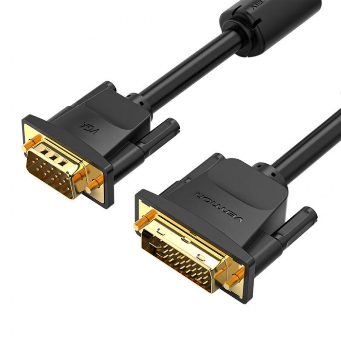 Больше не производится - DVI(24+5) to VGA Cable 1.5m Vention EACBG (Black)