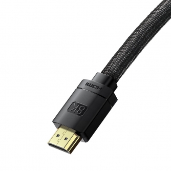 Vairs neražo - Baseus High Definition Series HDMI 2.1 kabelis, 8K 60Hz, 3D, HDR, 48Gbps, 2m (melns) CAKGQ-K01