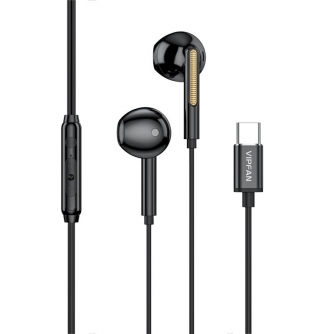 Austiņas - Wired in-ear headphones Vipfan M11, USB-C (black) M11-black - быстрый заказ от производителя