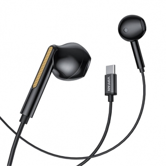 Vairs neražo - Wired in-ear headphones Vipfan M11, USB-C (black) M11-black 