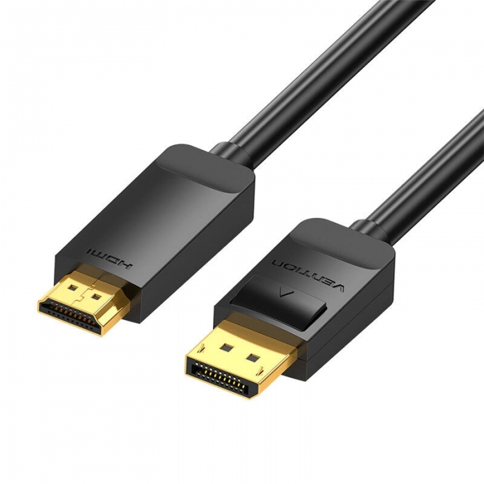 Video vadi, kabeļi - 4K DisplayPort to HDMI Cable 3m Vention HAGBI (Black) HAGBI - ātri pasūtīt no ražotāja