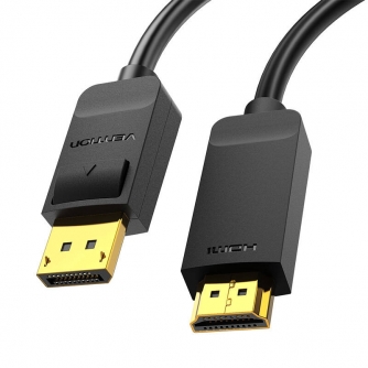 Video vadi, kabeļi - 4K DisplayPort to HDMI Cable 3m Vention HAGBI (Black) HAGBI - ātri pasūtīt no ražotāja