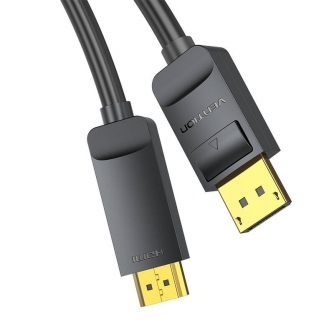 Video vadi, kabeļi - 4K DisplayPort to HDMI Cable 3m Vention HAGBI (Black) HAGBI - ātri pasūtīt no ražotāja