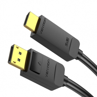 Video vadi, kabeļi - 4K DisplayPort to HDMI Cable 3m Vention HAGBI (Black) HAGBI - ātri pasūtīt no ražotāja