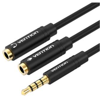 Audio cables, adapters - Vention 4Pole 3.5mm M-F 2*3.5mm Splitter Cable 0.3M - quick order from manufacturer