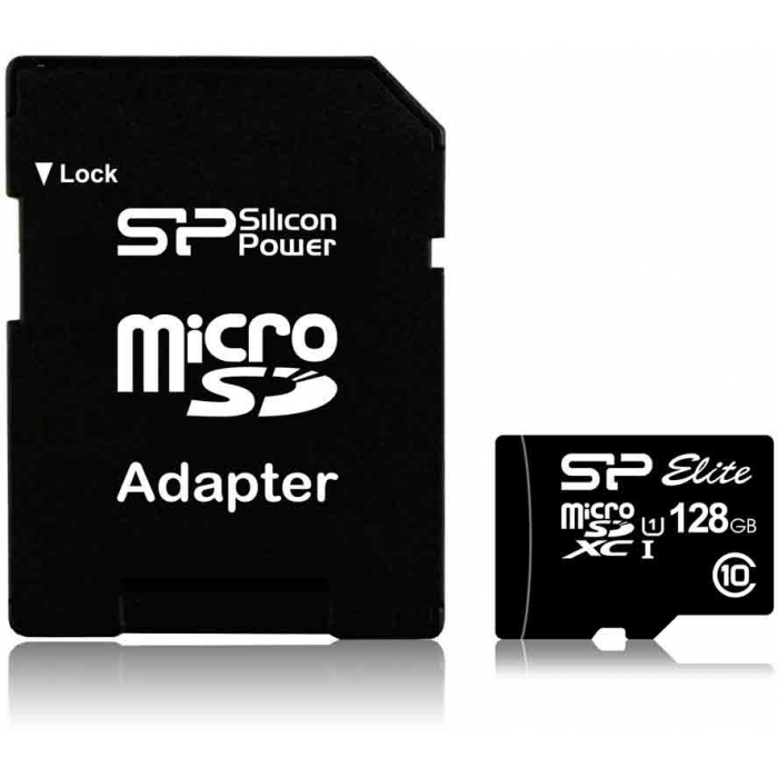 Memory Cards - Silicon Power memory card microSDXC 128GB Elite UHS-I Class 10 + adapter SP128GBSTXBU1V10SP - quick order from manufacturer