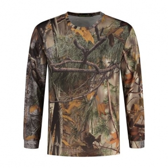 Kamuflāža - Stealth Gear T-shirt Long Sleeve Camo Forest Print size S - быстрый заказ от производителя