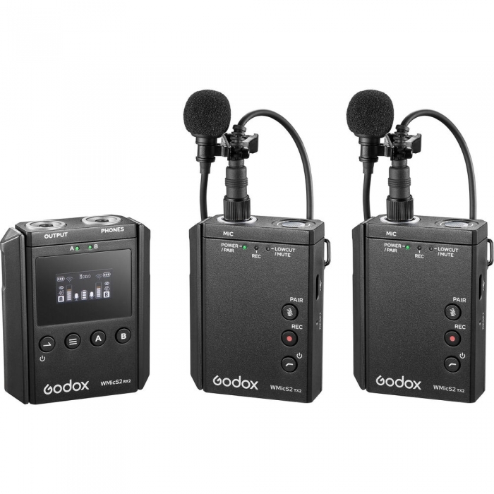 Bezvadu audio sistēmas - Godox WMicS2 Kit 2 UHF Wireless Microphone System - быстрый заказ от производителя