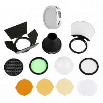 LED lampas kamerai - Godox R1 RGB Round Head LED Light + AK-R1 Kit - ātri pasūtīt no ražotāja