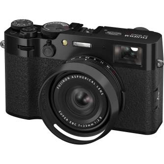 Kompaktkameras - FUJIFILM X100VI Black Digitālā kamera 40.2MP APS-C 35mm F2 IBIS 6.2K ND-filtrs - perc šodien veikalā un ar piegādi