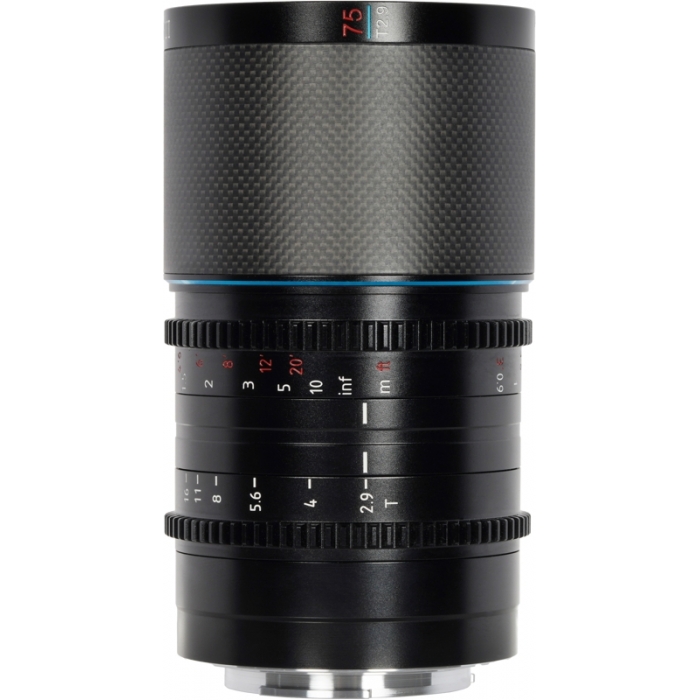 CINEMA Video Lenses - SIRUI ANAMORPHIC LENS SATURN 75MM T2.9 1.6X CARBON FIBER FULL FRAME E-MOUNT (BLUE FLARE) SATURN E75B - quick order from manufacturer