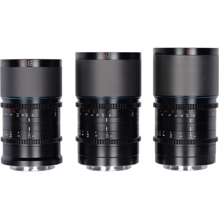 CINEMA Video Lenses - SIRUI ANAMORPHIC LENS SATURN KIT 35, 50 & 75MM T2.9 1.6X CARBON FIBER FF E-MOUNT (NEUTRAL FLARE) SATURN 3S-EN - quick order from manufacturer