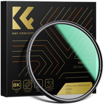 CPL Filters - K&F Concept 82MM,NANO-X series ultra-low reflection CPL filter,Ultra clear lenses, waterproof KF01.2481 - quick order from manufacturer