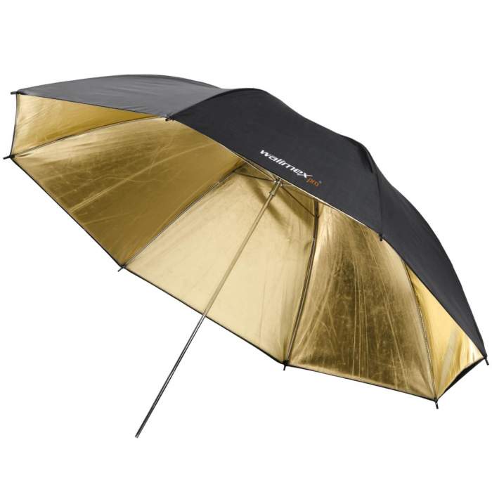 Foto lietussargi - Walimex Reflex Umbrella black/golden 2 lay., 109cm 17663 - ātri pasūtīt no ražotāja