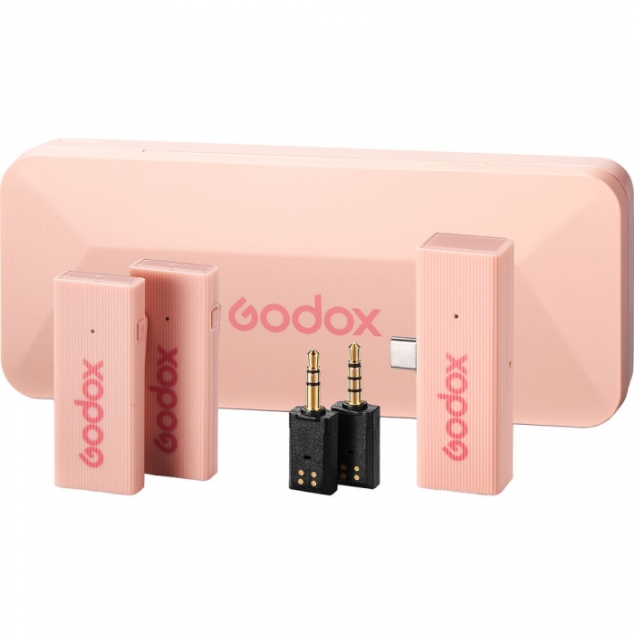 Wireless Lavalier Microphones - Godox MoveLink Mini UC Kit 2 (Pink) Wireless Microphone Kit - quick order from manufacturer