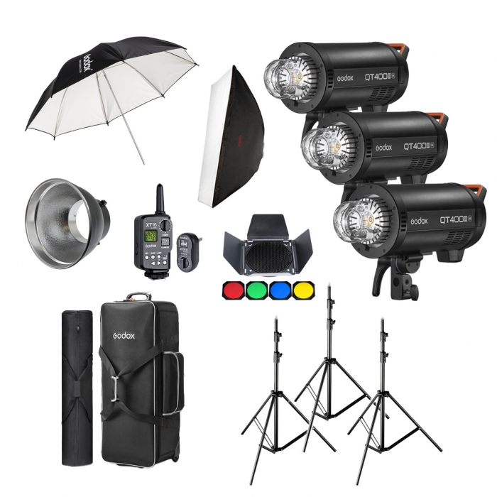 Studio flash kits - Godox QT600IIIM Studio Lighting Kit Bowens 600Ws 2x 600Ws, 0.01-0.9s recycle time, 40W LED, Bowens. - quick order from manufacturer