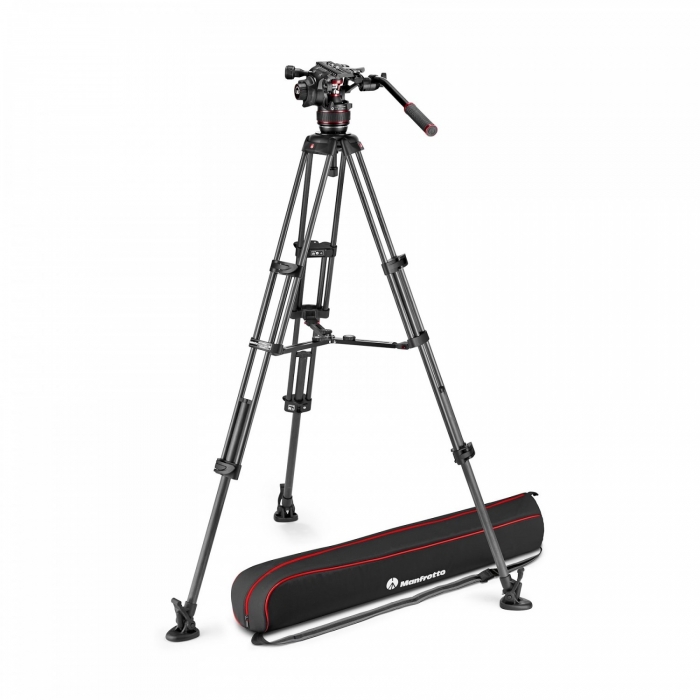 Photo Tripods - Manfrotto 608 Nitrotech Fluid Head with 645 FAST Twin Carbon Fiber Tripod System and Bag - quick order from manufacturer