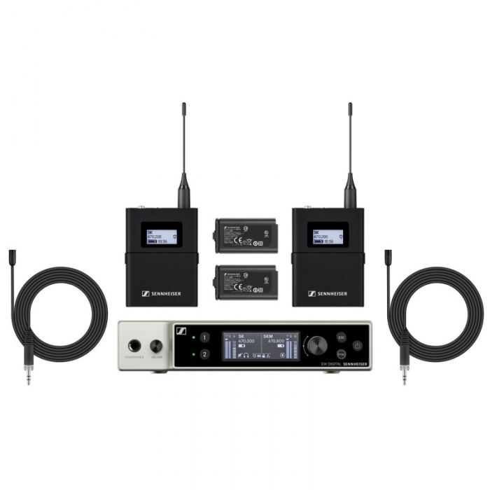 Wireless Audio Systems - Sennheiser ew-DX MKE2 Dual Digital Wireless Lapel Microphone System - quick order from manufacturer