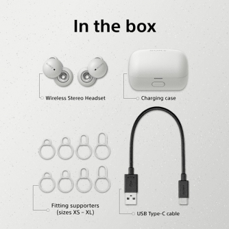 Austiņas - Sony wireless earbuds LinkBuds WF-L900, white WFL900W.CE7 - ātri pasūtīt no ražotāja