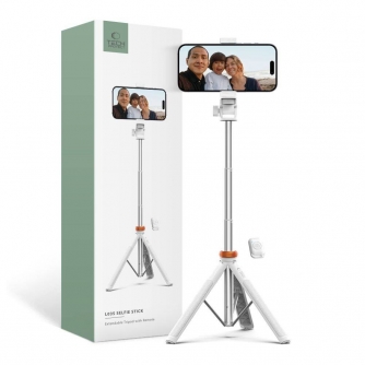 Selfiju statīvi Selfie Stick - Tech-Protect Selfie Stick Tripod L03S, white - ātri pasūtīt no ražotāja