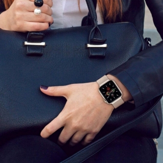 Citi aksesuāri - Tech-Protect watch strap MilaneseBand Apple Watch 42/44/45/49mm, starlight - ātri pasūtīt no ražotāja