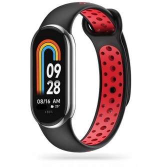 Citi aksesuāri - Tech-Protect watch strap SoftBand Xiaomi Smart Band 8, black/red - ātri pasūtīt no ražotāja