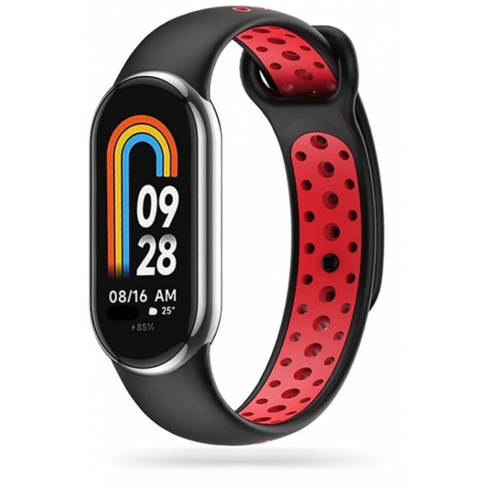 Citi aksesuāri - Tech-Protect ремешок дл часов SoftBand Xiaomi Smart Band 8, black/red - быстрый заказ от производителя